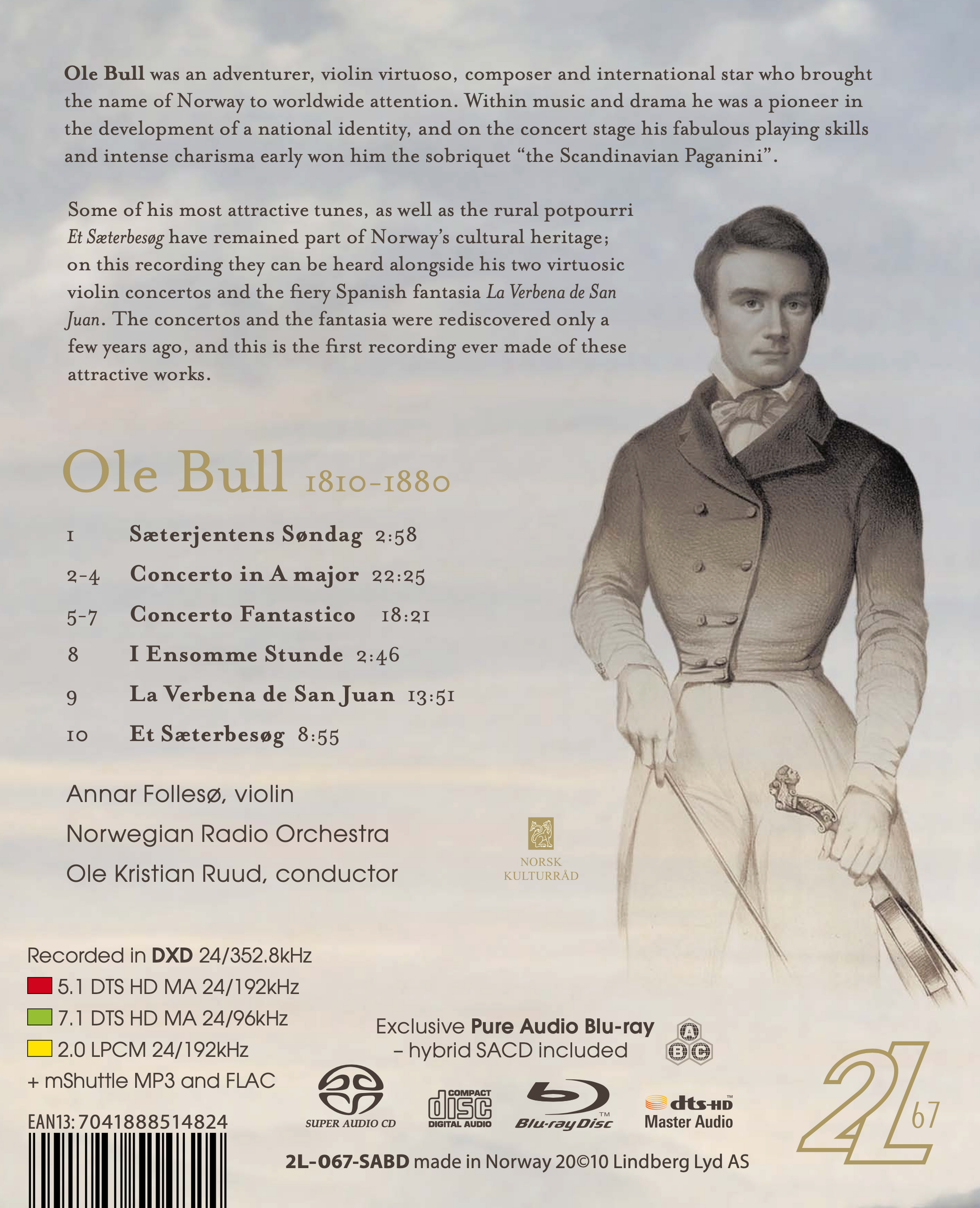 OLE BULL Violin Concertos vol I - Annar Follesø, Norwegian