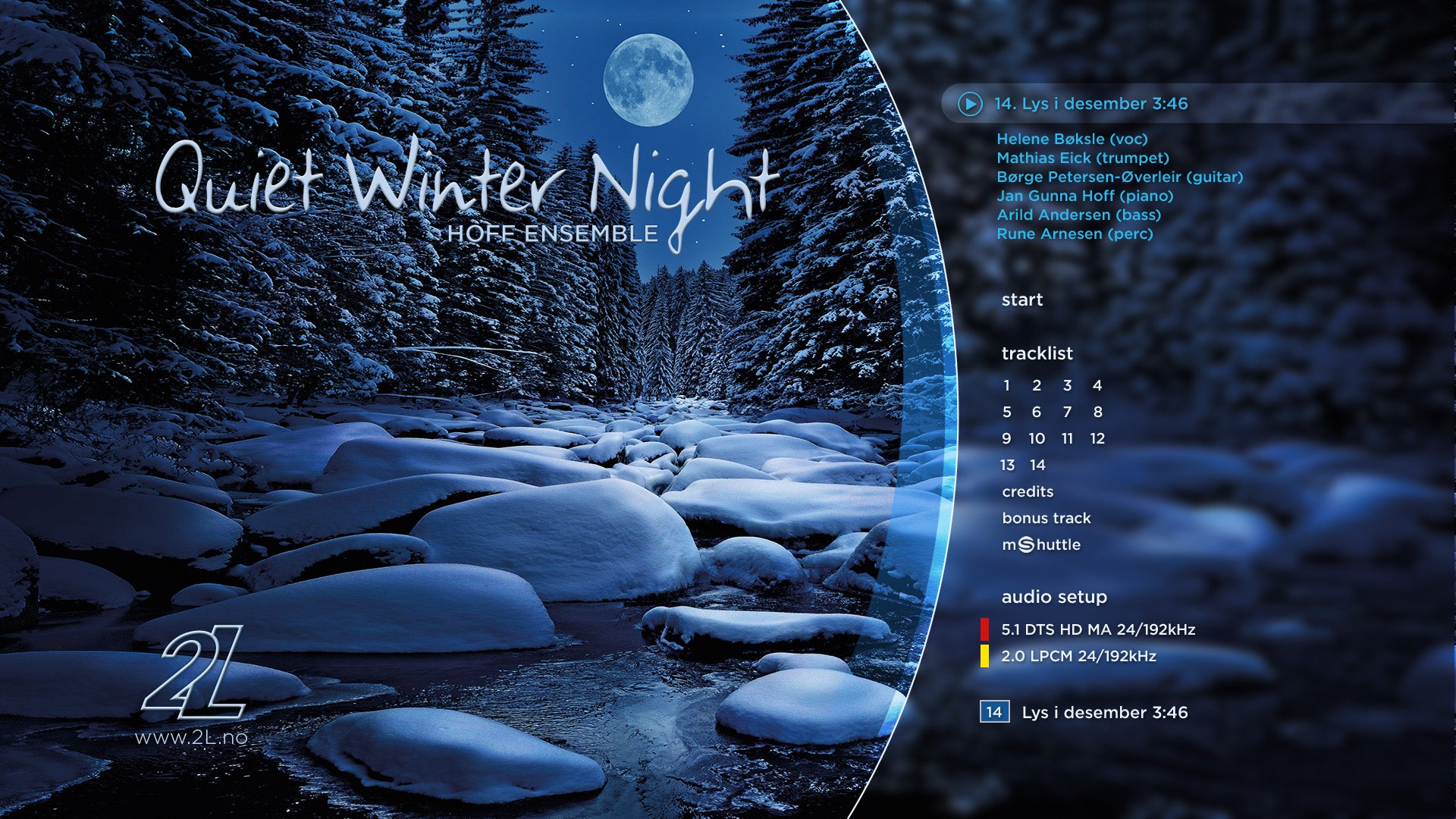 Quiet Winter Night – an acoustic jazz project – Hoff Ensemble – 2L